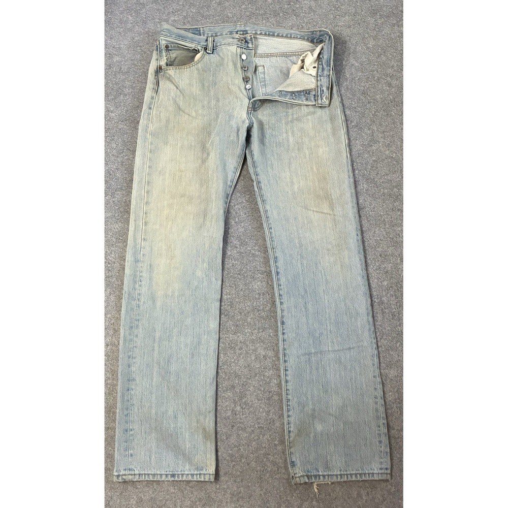 VTG Levis 501XX Button Fly Jeans 34x33 Straight Leg 2000s Distressed Denim Y2K